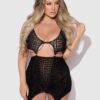 Medusa Snake Velvet Burnout Gartered Chemise & G-String