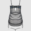 Harlow Embroidered Stretch Mesh Chemise