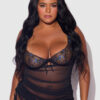 Harlow Embroidered Stretch Mesh Chemise