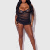 Harlow Embroidered Stretch Mesh Chemise
