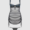 Harlow Embroidered Stretch Mesh Chemise