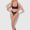 Harlow Embroidered Mesh & Satin Thong