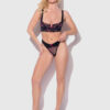 Harlow Embroidered Mesh & Satin Thong