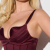 Rising Star Plunge Push Up Corseted Teddy in Petra Satin