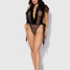 Scarlett Plunging Drop Off Marabou Teddy