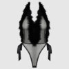 Scarlett Plunging Drop Off Marabou Teddy