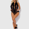 Scarlett Plunging Drop Off Marabou Teddy