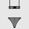 Maeve Chain & Lace Crotchless Teddy With Thigh Garters