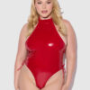 Phoenix Patent Grommet Lace Up Side Halter Neck Teddy