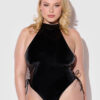 Phoenix Patent Grommet Lace Up Side Halter Neck Teddy