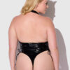 Phoenix Patent Grommet Lace Up Side Halter Neck Teddy
