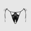Rosalind Lace Crotchless & Pearl Tie Side Bikini