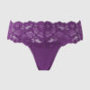 Stretch Cotton & Lace Thong