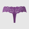 Stretch Cotton & Lace Thong