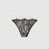Rising Star Lace & Liquid Satin Double Strap Crotchless Thong