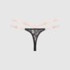 Rising Star Lace & Liquid Satin Double Strap Crotchless Thong