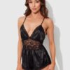 Elisa Satin & Lace Racerback Sleep Romper
