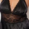 Elisa Satin & Lace Racerback Sleep Romper