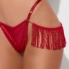 Hendrix Faux Leather Thong With Detachable Fringe
