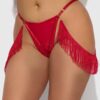 Hendrix Faux Leather Thong With Detachable Fringe