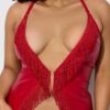 Hendrix Faux Leather & Fringe Chemise