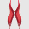 Hendrix Faux Leather & Fringe Chemise