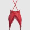 Hendrix Faux Leather & Fringe Chemise