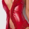 Hendrix Faux Leather & Fringe Chemise
