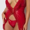 Hendrix Faux Leather & Fringe Chemise