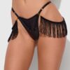 Hendrix Faux Leather Thong With Detachable Fringe