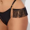 Hendrix Faux Leather Thong With Detachable Fringe
