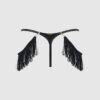 Hendrix Faux Leather Thong With Detachable Fringe