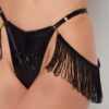 Hendrix Faux Leather Thong With Detachable Fringe