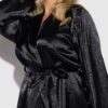 Scarlett Satin & Feather Trimmed Short Sleep Robe