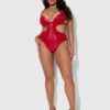 Hendrix Faux Leather & Fringe Crotchless Teddy