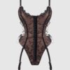 Luella Hook & Eye Front Strappy Lace Teddy