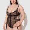 Luella Hook & Eye Front Strappy Lace Teddy