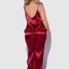 Scarlett Satin Sleep Cami & Long Pant With Feather Trim