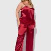 Scarlett Satin Sleep Cami & Long Pant With Feather Trim