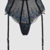 Harlow Embroidered Mesh Lace Up Backless Cheeky