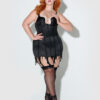 Rising Star Plunge Push Up Chemise in Lune Satin & Beads