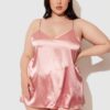 Richelle V-Neck & Fly Away Back Satin Cami And Short