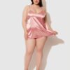 Richelle V-Neck & Fly Away Back Satin Cami And Short