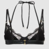 Onyx Leather & Lace Underwire Swim Top