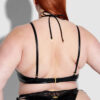 Onyx Leather & Lace Underwire Swim Top