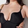 Rising Star Plunge Push Up Swim One Piece with Chain