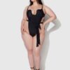 Rising Star Plunge Push Up Swim One Piece with Chain